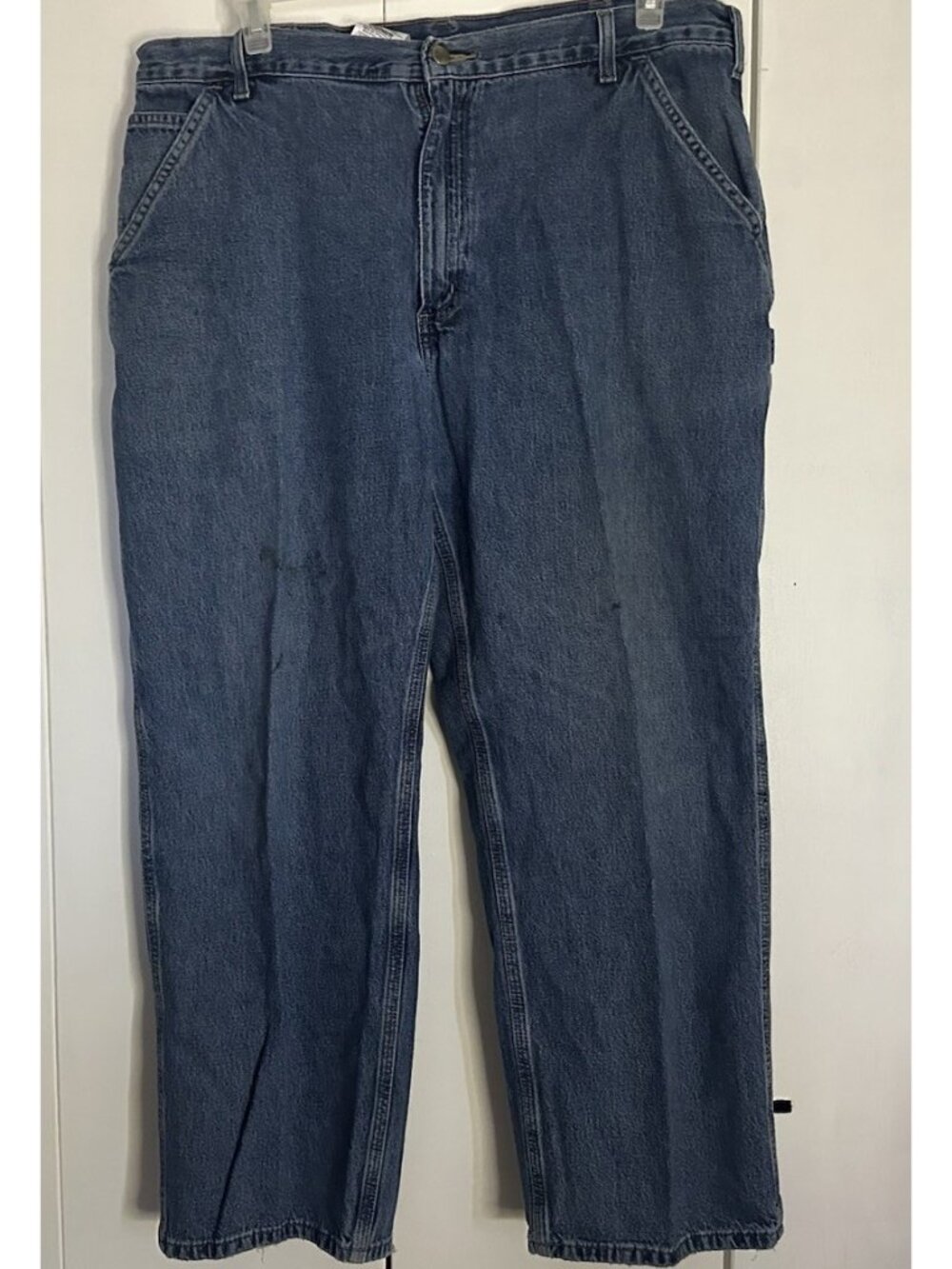 Carhartt Carpenter Jeans Men's 40 x 30 Blue Denim Original Dungaree Fit B13 DPS